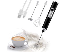 Melkopschuimer - Koffie klopper - Dranken Maken - Drie Snelheden - 23.6 cm - Zwart