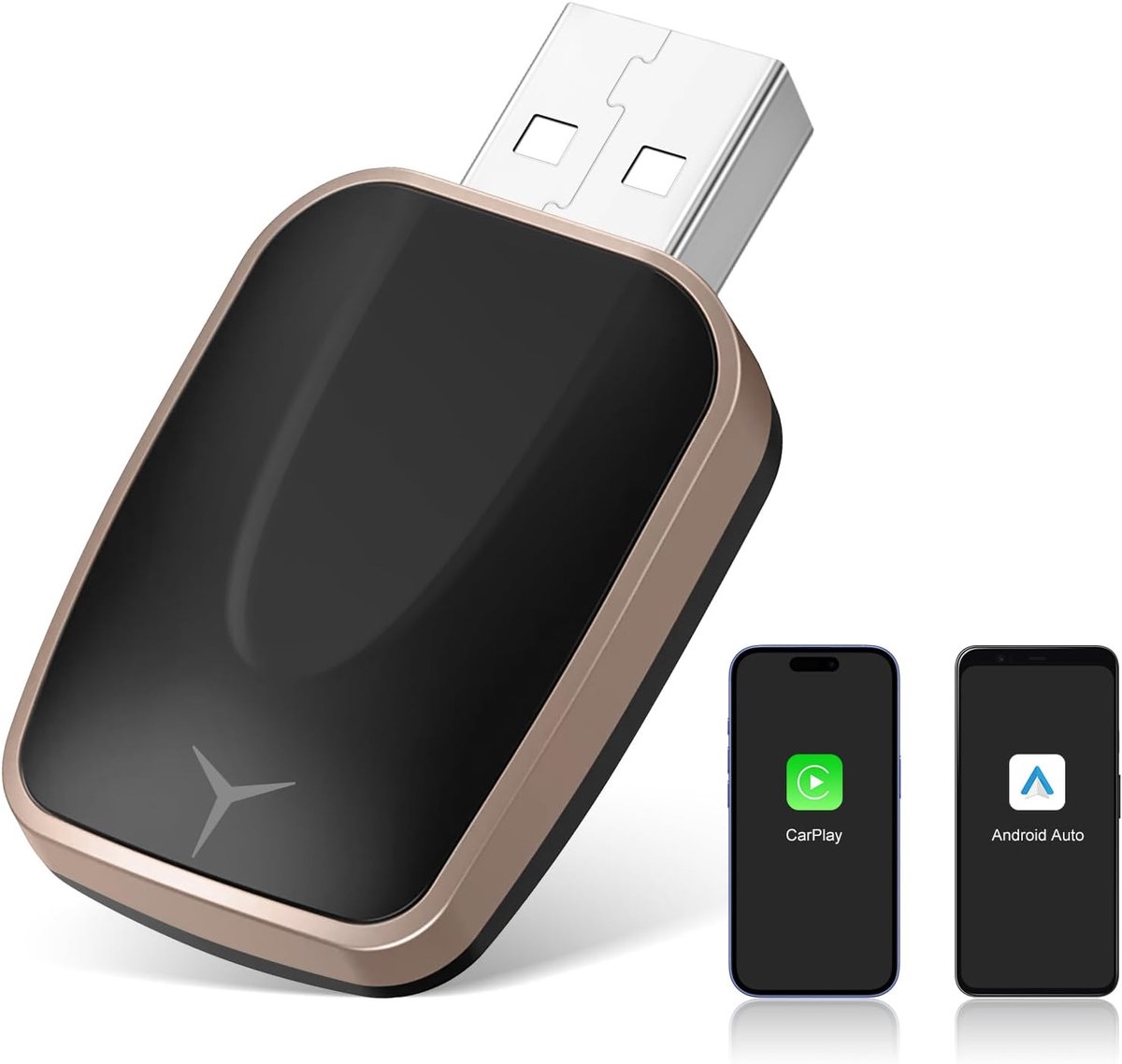 SnelShoppen - CarPlay Draadloze Adapter & Android Auto Upgrade Dongle voor Auto's met Wired CarPlay, USB C/A Plug en Play Draadloze Converter, Compati