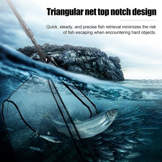 SnelShoppen - Maylatte Schepnet Voor Vissen Met Rubber - Telescopisch Landingsnet 90 Cm - Opvouwbaar Net Voor Trout, Zalm, Karp, Bas En Catfish — afbeelding 5