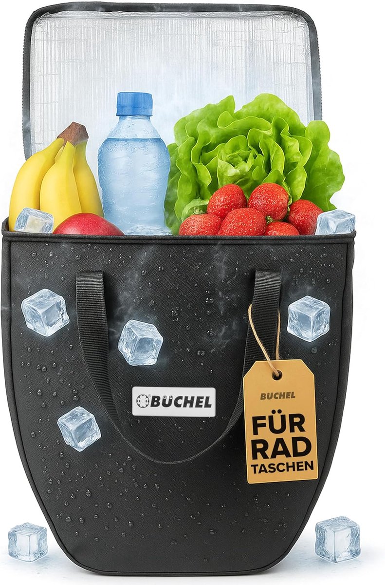 SnelShoppen - Koeltas 20 liter - Isolerende tas - Houdt tot 12 uur koel - Geschikt voor winkelen, picknick, diepvriesproducten en flessen - Eenvoudig