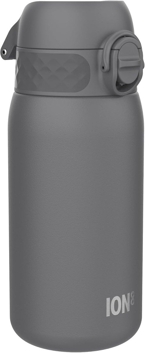 SnelShoppen - ION8 Kinderdrinkfles 400 ml - Lekvrij, Licht Roestvrij Staal, Eenvoudig met Één Hand te Openen, Vaatwasmachinebestendig, Klapdeksel met