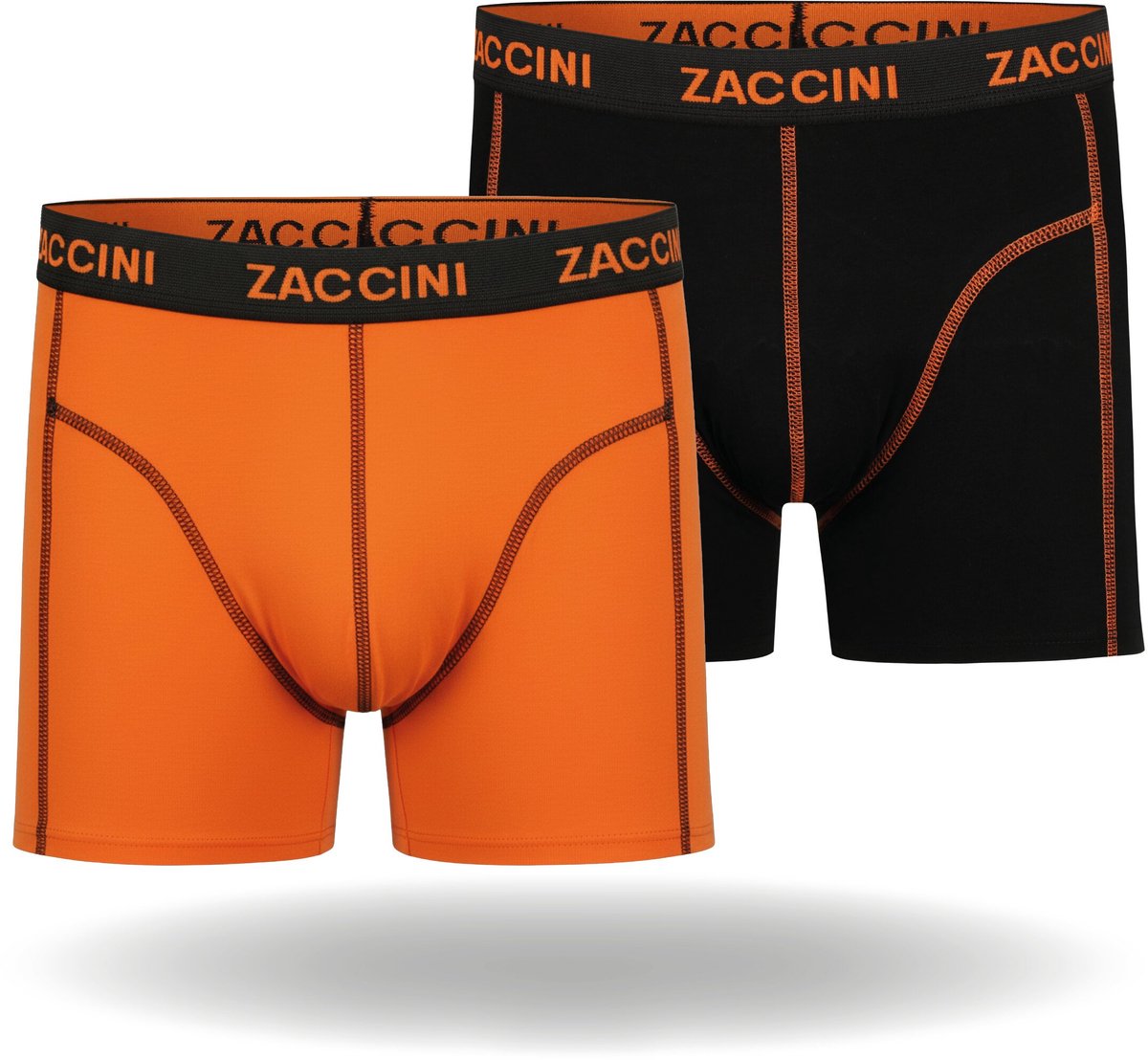 Zaccini Cotton Stretch Boxershorts - Oranje - 2 stuks - Heren onderbroeken - Boxer - 95% Katoen - Maat M