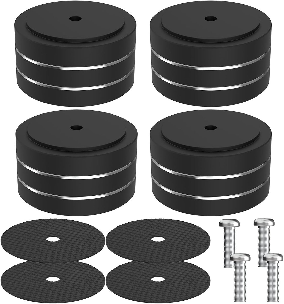 High-end 40mm * 20mm Aluminium Speaker Pad voor HiFi AMP Isolatie, Record Player en DAC - 4 Stuks (Zwart)
