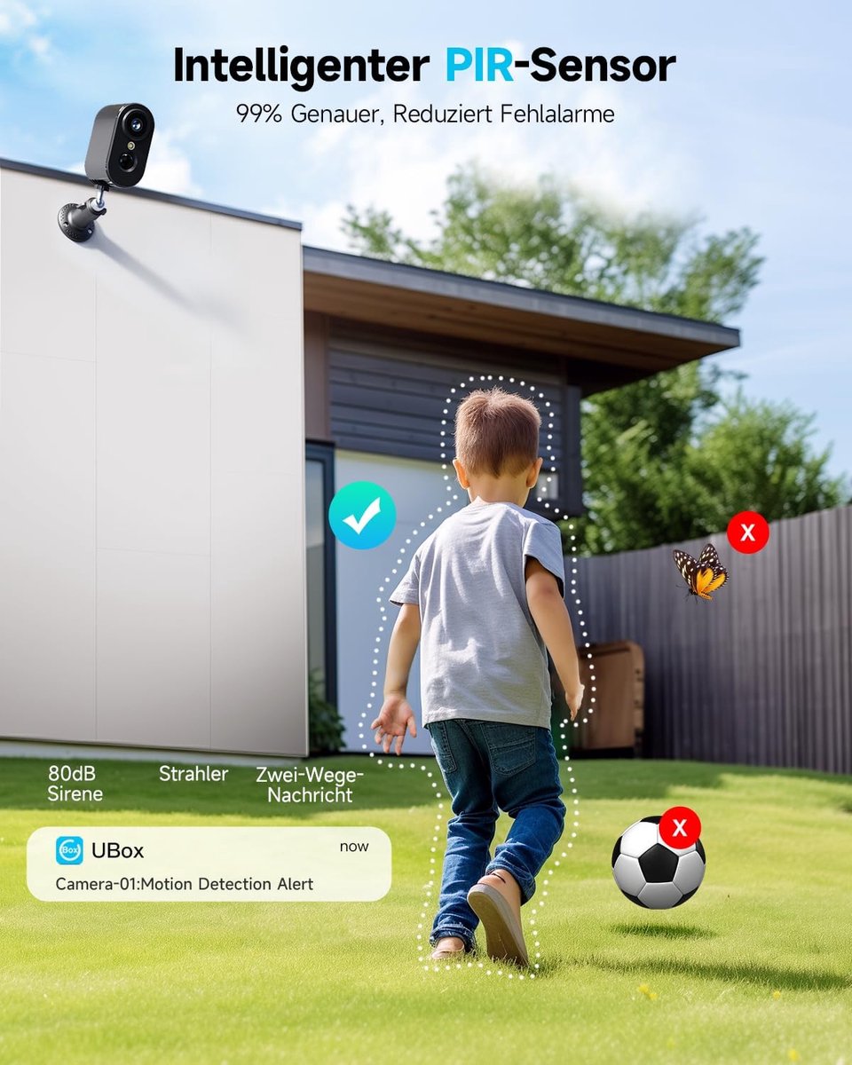 SnelShoppen - 2K Outdoor Security Camera - Draadloze Wifi Bewakingscamera met Kleur Nachtzicht, 5200 mAh Batterij en Zonnepaneel, PIR Bewegingsdetecti