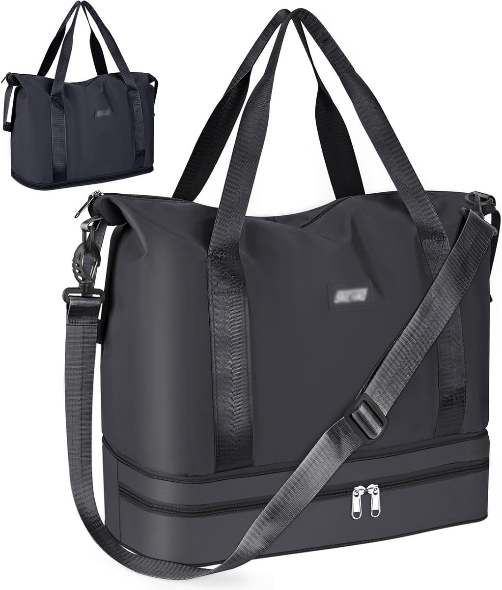 SnelShoppen - Reistas Weekendtas 36L met Trolleymouw, Waterdicht Oxford, Nat en Droog Compartiment, Sporttas voor Gym, Handbagage, Ziekenhuistas, Unis