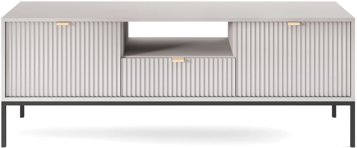 SnelShoppen - Moderne TV-kast VELLORE Grijs - Stijlvolle Opbergkast voor Woonkamer - Houtl