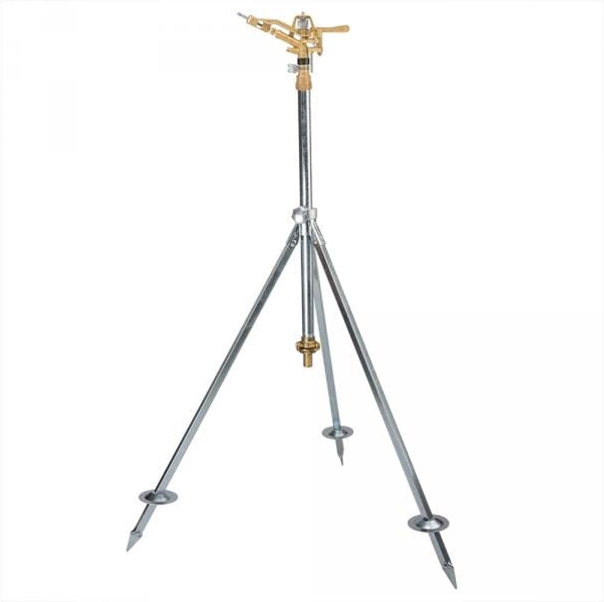 SnelShoppen - Gazonsproeier Messing Impuls Sproeier Set met Statief AG 1" 50 m - Perfect voor Tuin, Camping en Buitengebruik