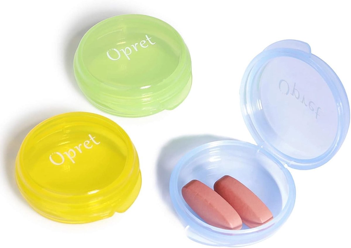 Compacte Pillendoos (3 Stuks) - Schattige, Draagbare Opbergdoos voor Medicijnen, Vitaminen en Oordopjes voor Reizen