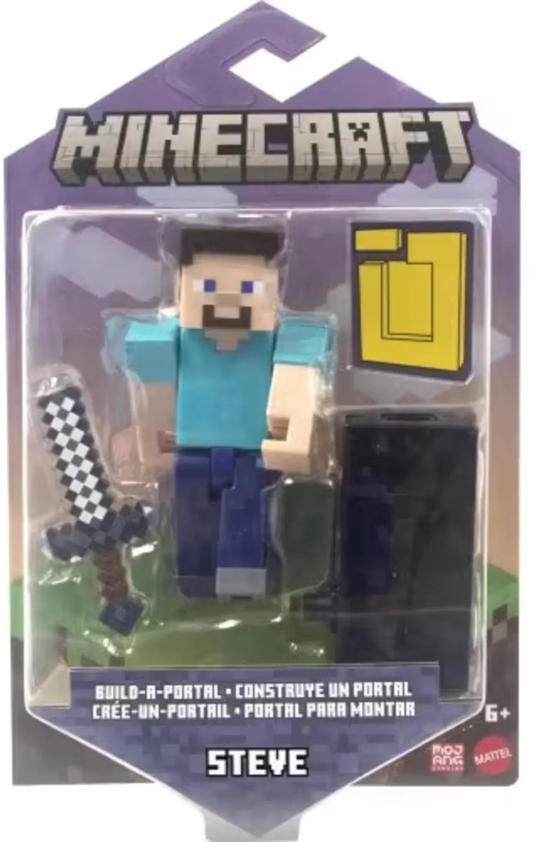 Minecraft Steve actiefiguur 8 cm - Video Game Merchandise