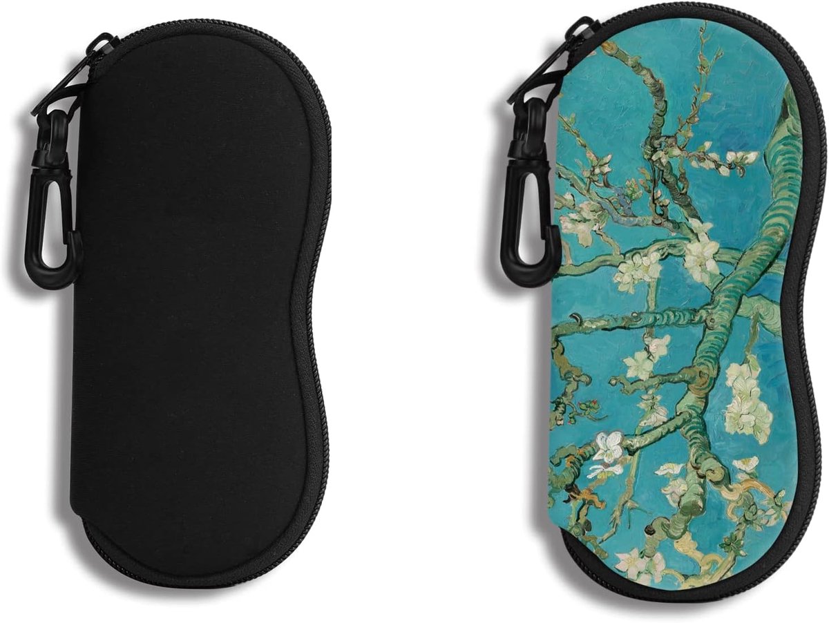SnelShoppen - Zachte Brillenkoker Zonnebril met Riemclip Ultralichte Neopreen Rits Tas voor Stijlvolle Reisbrillen, Ideaal voor Vakantie, Sport en Dag