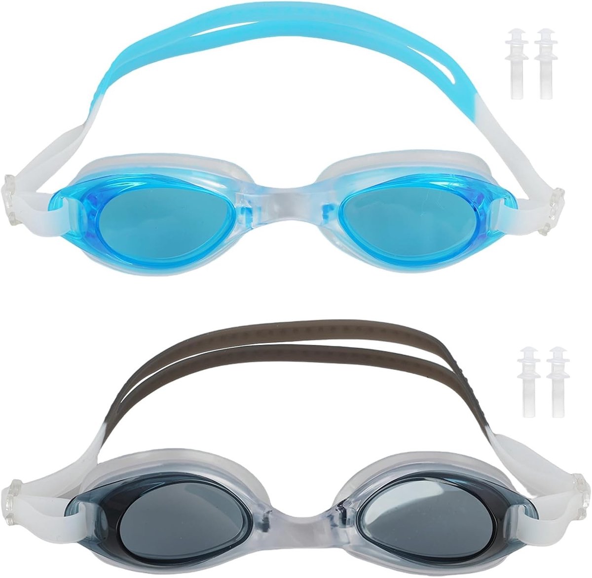 2 x Kinderen Zwembrillen met Opbergdozen - Anti-Fog, Comfortabel en Waterdicht voor Kinderen van 3-14 Jaar, Ideaal voor Zwemmen en Wateractiviteiten