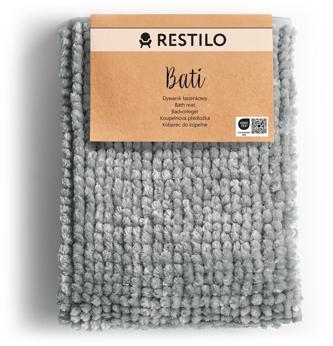 SnelShoppen - Badmat 60 x 90 cm Antislip, Absorberend en Sneldrogend, Bati Staal, Perfect voor Badkamer, Modern Design in Diverse Kleuren