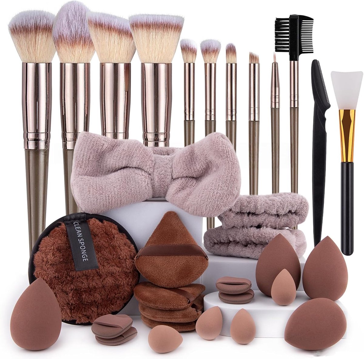 SnelShoppen - LHLXZQ Make-up Borstel Set 32PCS - Reis Make-up Gereedschap - Professionele Kwaliteit - Ideaal voor Feest, Dagelijks Gebruik, en Reizen
