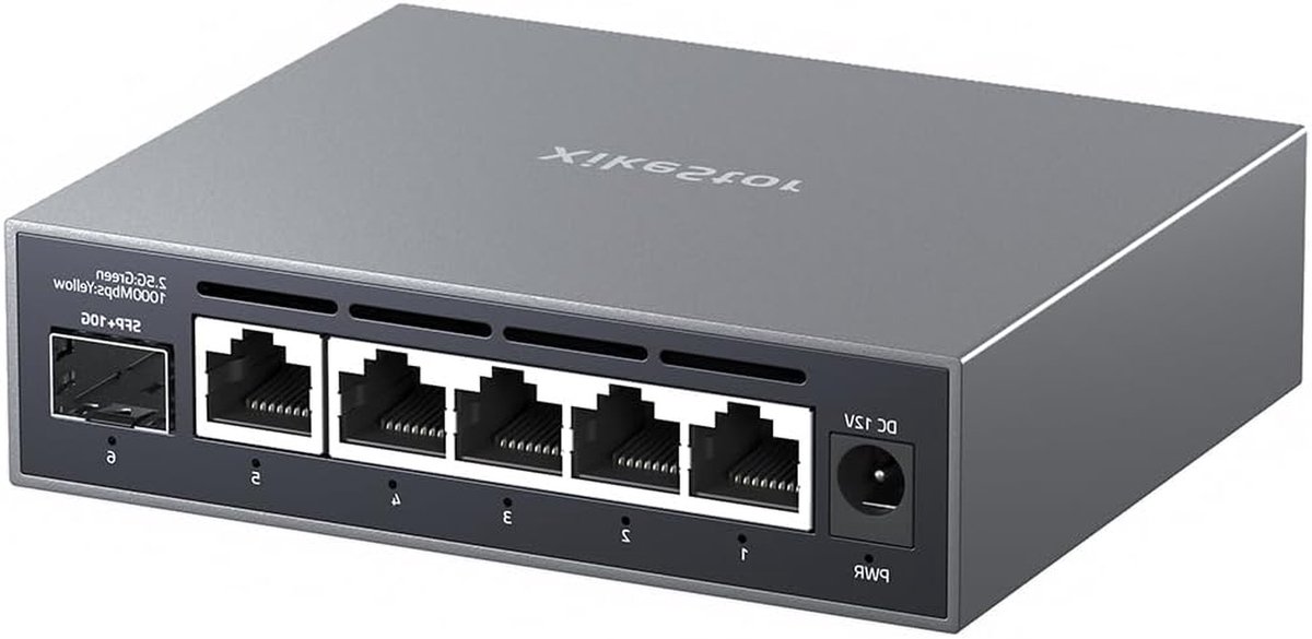 Netwerk Switch - Ethernet Hub - Snel Internet - 6 Poorten 2.5 Gbit - 115 x 95 x 30 mm