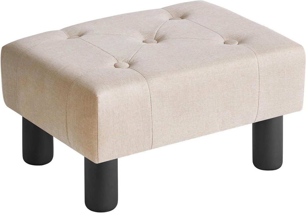 Voetenbank Rechthoekig - Ottomaanse poef - Ontspannen Zitten - Massief Houten Poten - 40 x 305 cm - Beige