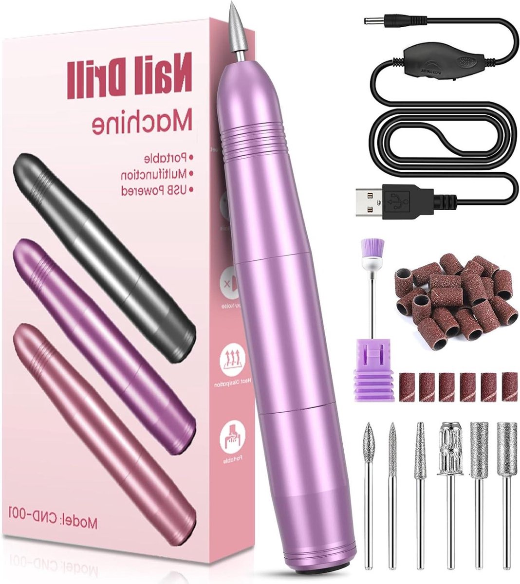 Elektrische Nagelfrees - Nagelboor - Manicure Pedicure - Verstelbare Snelheid - 20000 RPM - Zilver