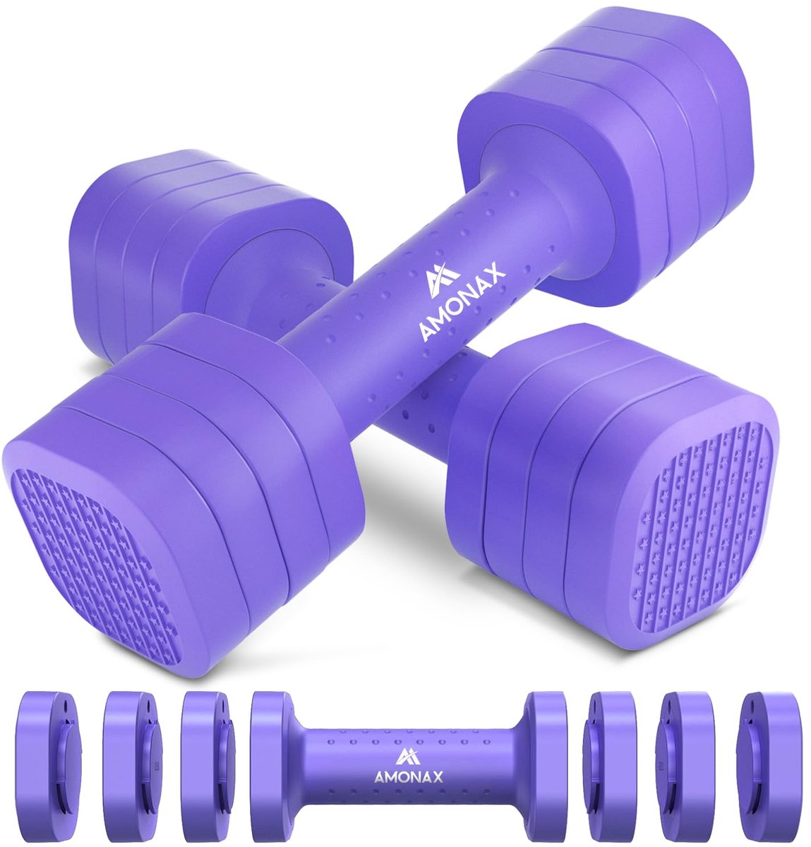 SnelShoppen - Verstelbare halterset 1 kg/2kg/3kg/4kg/5kg - 4-in-1 en 5-in-1 gewichten voor dames en heren - Vrije gewichten voor thuissportschool - Wo