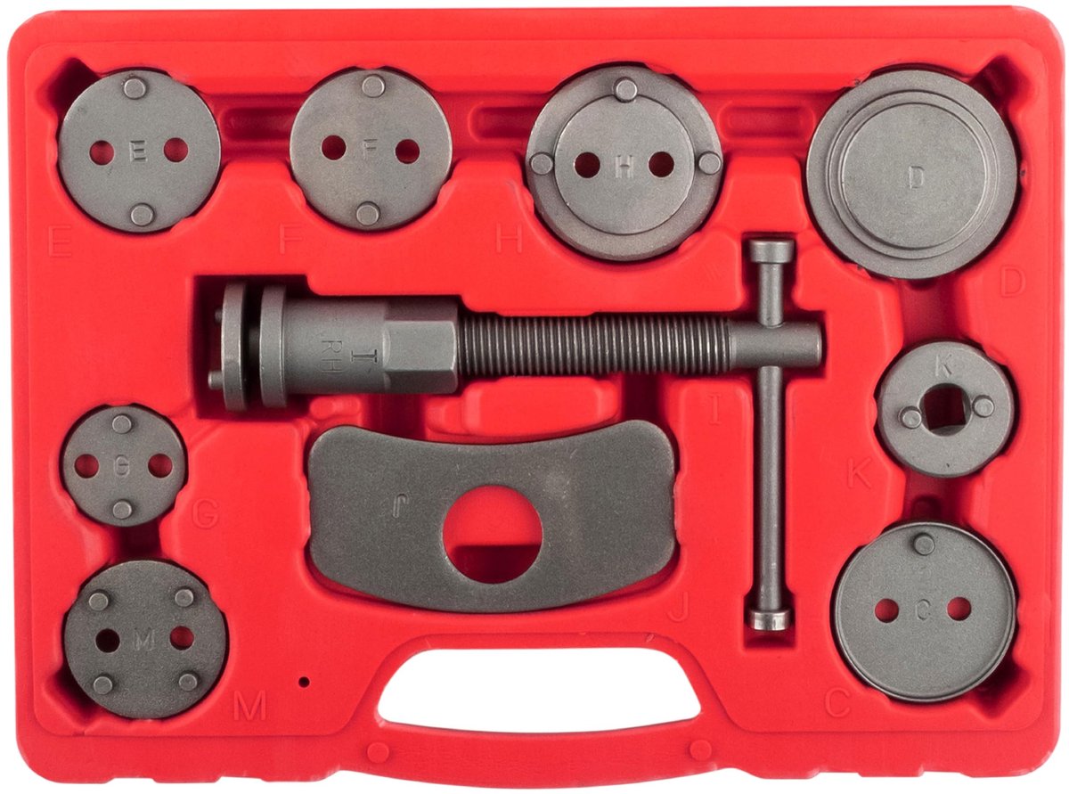 SnelShoppen - Schijfremgereedschapset met 11 Adapters voor Remklauwen, Ideaal voor Auto Reparatie, Hoogwaardige Gereedschappen voor Schijfrem, Enkelzu