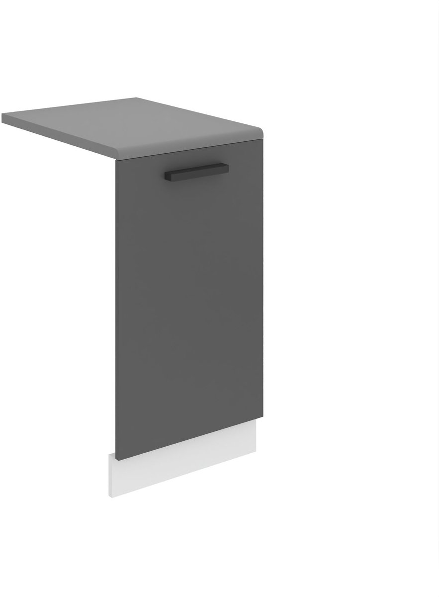 BELINI Voorpaneel Vaatwasser PZ 45 cm met Handgreep met Werkblad - Zilver Mat