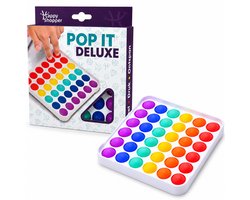 Pop it deluxe vierkant - Fidget toy - Regenboog - Stressverlagend speelgoed voor kinderen