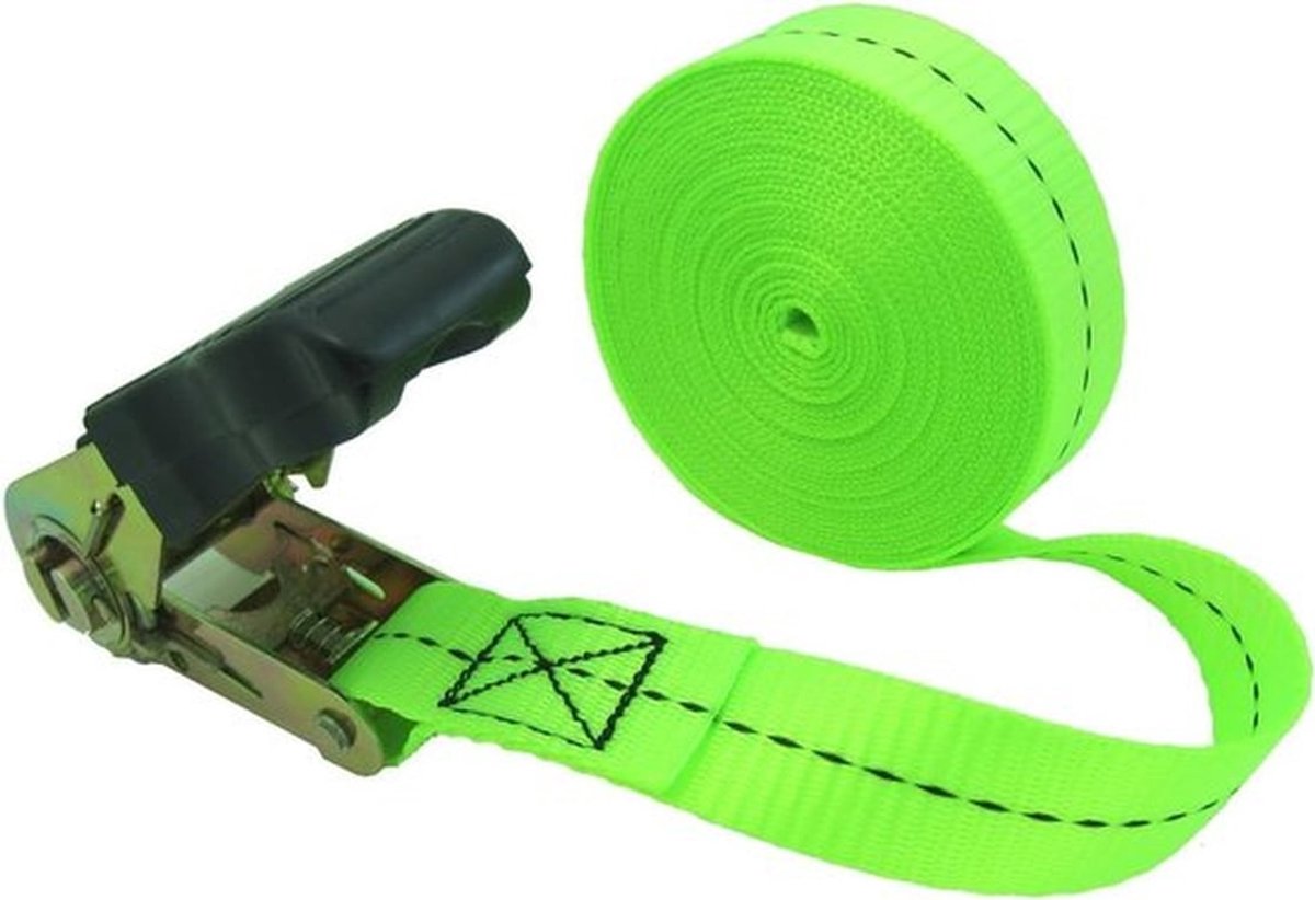 -Ratchet Tie-Down - Ratchet - Standard Duty - eindeloos geen haken - lashing - 1.700 lbs - 196 inch - lichtgroen - Geschikt voor - standaard toepassingen - transport - beveiligen van lading - Allecta.