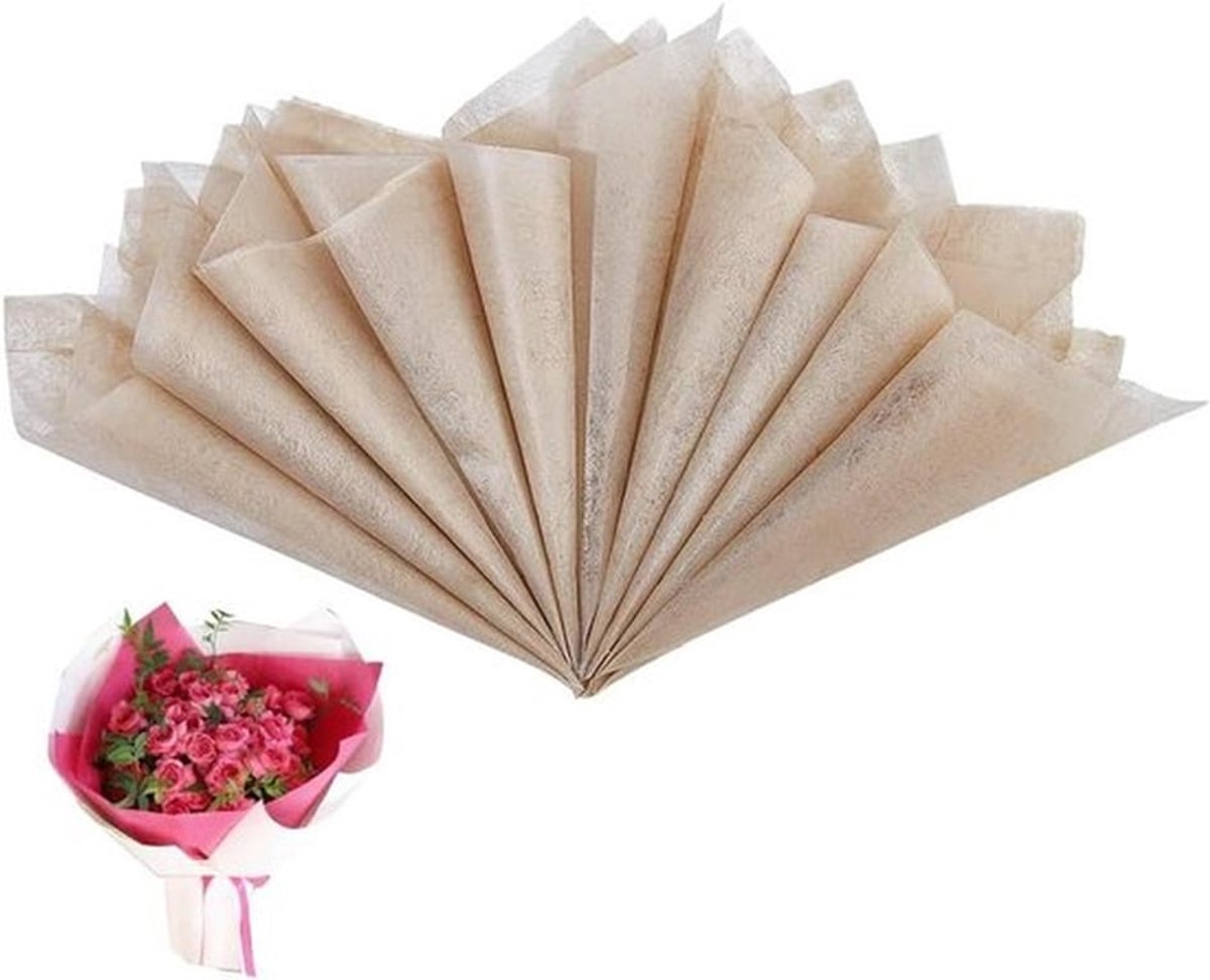 Bloemenboeketinpakpapier - Cadeauzakjes - Waterdicht - 152 vellen bruin - Katoenen - Babyborrel - Waterdicht - Bruin model bloemenboeketinpakpapier voor geschenkdozen, boeket inpakpapier, bruiloft, knutselproject.