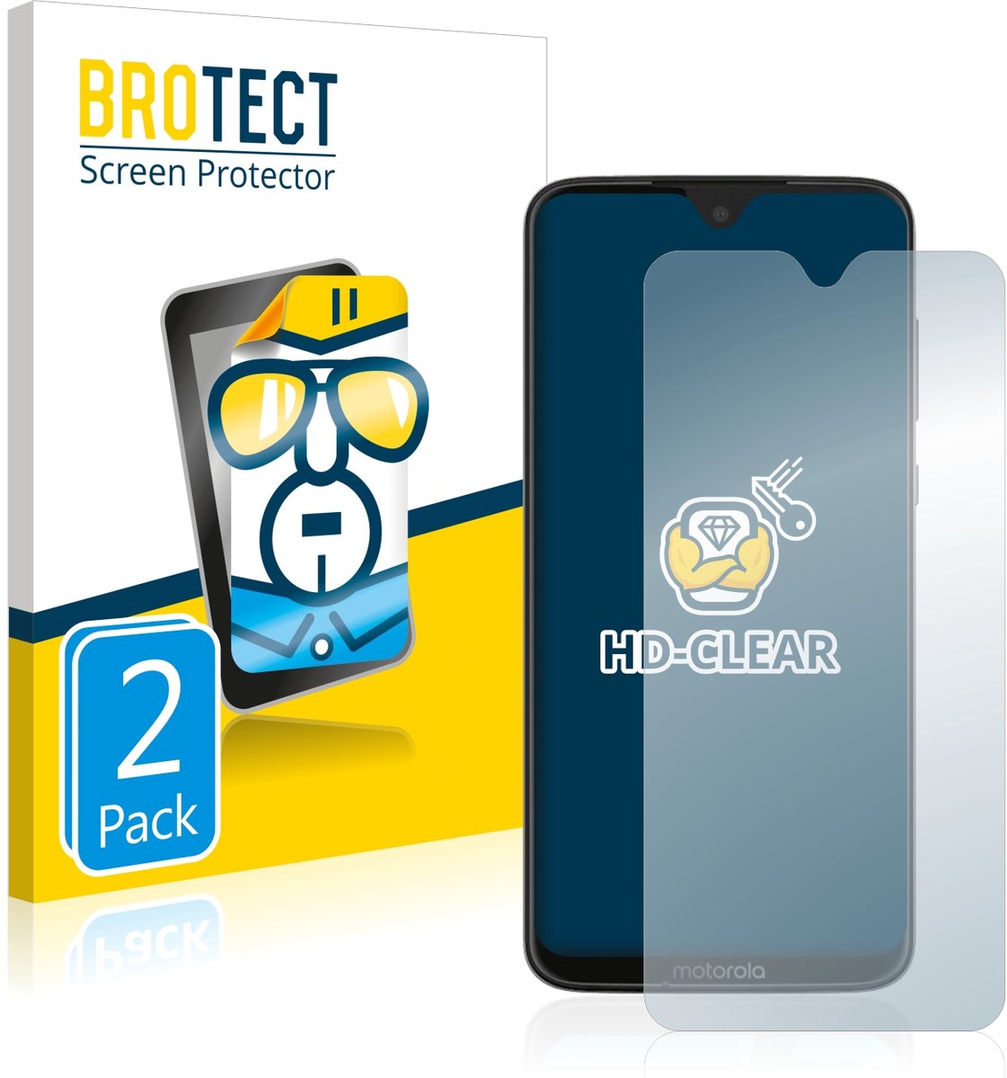 BROTECT - Screenprotector voor Motorola Moto G7 Plus / G7 - Folie Beschermfolie transparant 2 Stuks