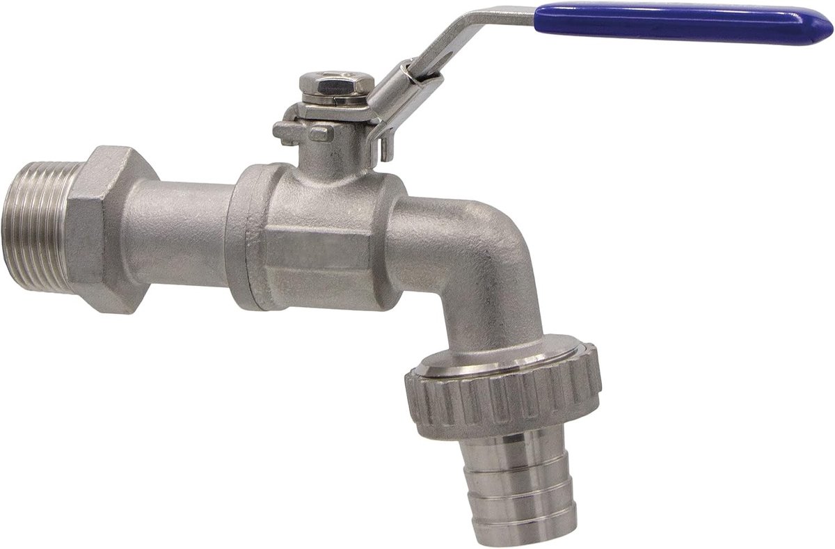 Vorstvrije buitenkraan - Blauw - 3/4 inch - Roestvrijstalen Kogelkraan met Slangschroefverbinding - Voor Tuin en Buitengebruik