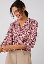 Damart - Blouse van crêpestof met bloemenprint - Dames - Roze - L
