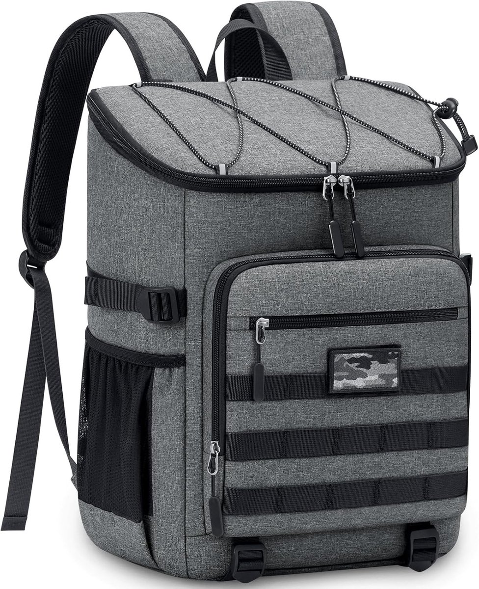 Koelrugtas - Grijs - 30L - Waterdichte Geïsoleerde Rugzak - Voor Outdoor en Picknick