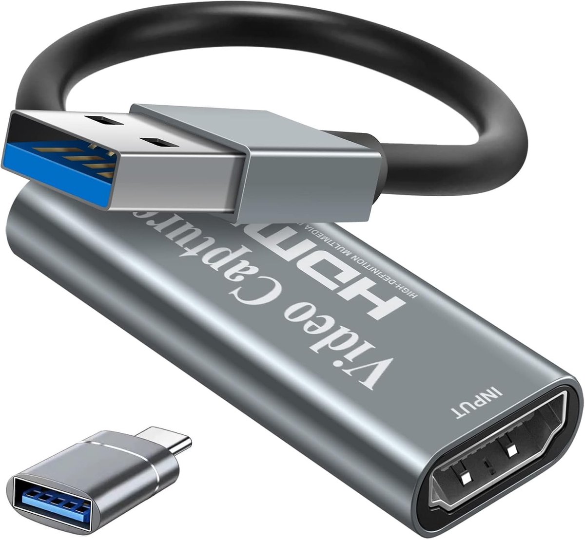Capture card 4k - Zilver - HDMI naar USB Video-opnamekaart - Full HD 1080p - Voor Gaming en Live Streaming