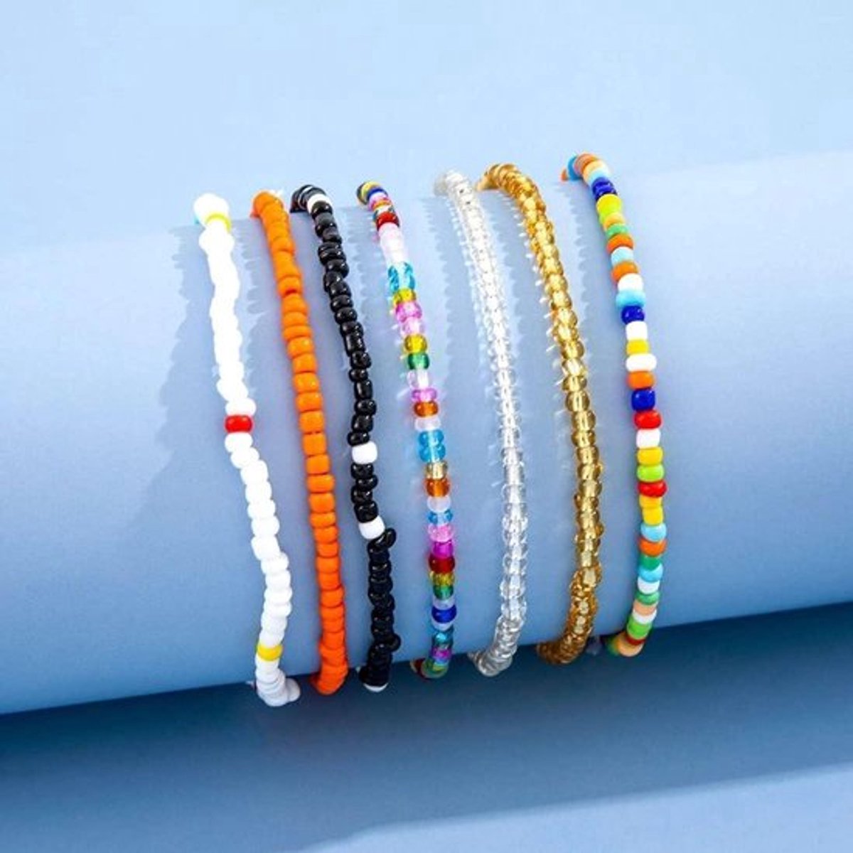 Boho Enkelbandje met Mix van Kleurrijke Kralen voor Vrouwen en Meisjes - Zomer Sieraden
