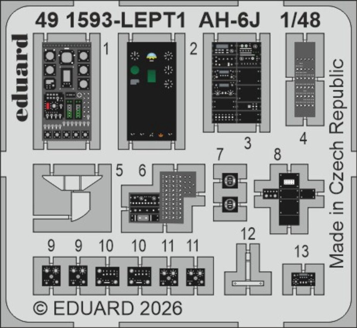 Eduard Modelbouwdecoratie - 491593 Accessoires Set voor Hughes AH-6 J - Photo-etch