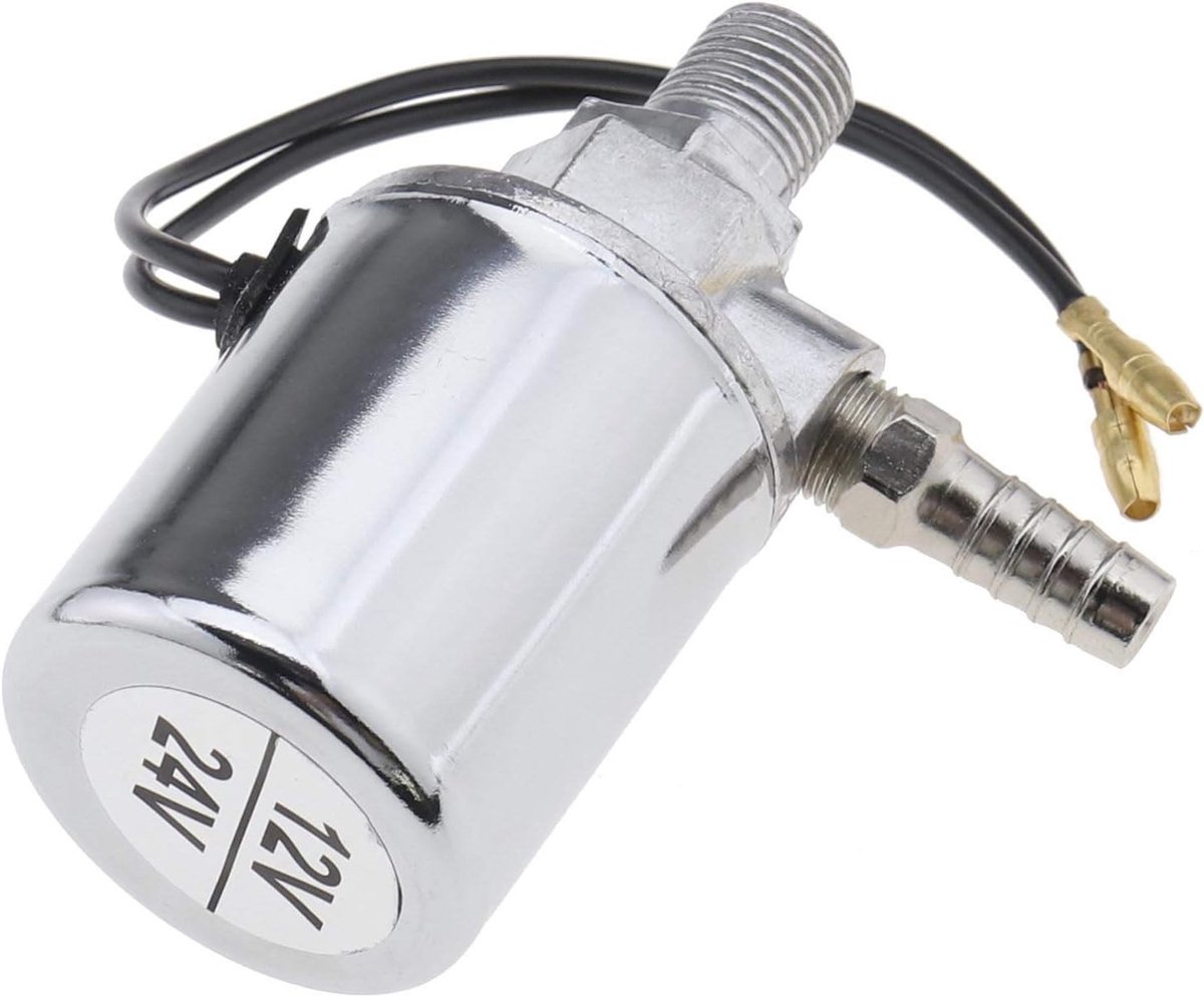 Luchthoorn - Verchroomd Metaal - 1/4 Universele Elektrische Magneetventiel - Voor 12V en 24V Voertuigen
