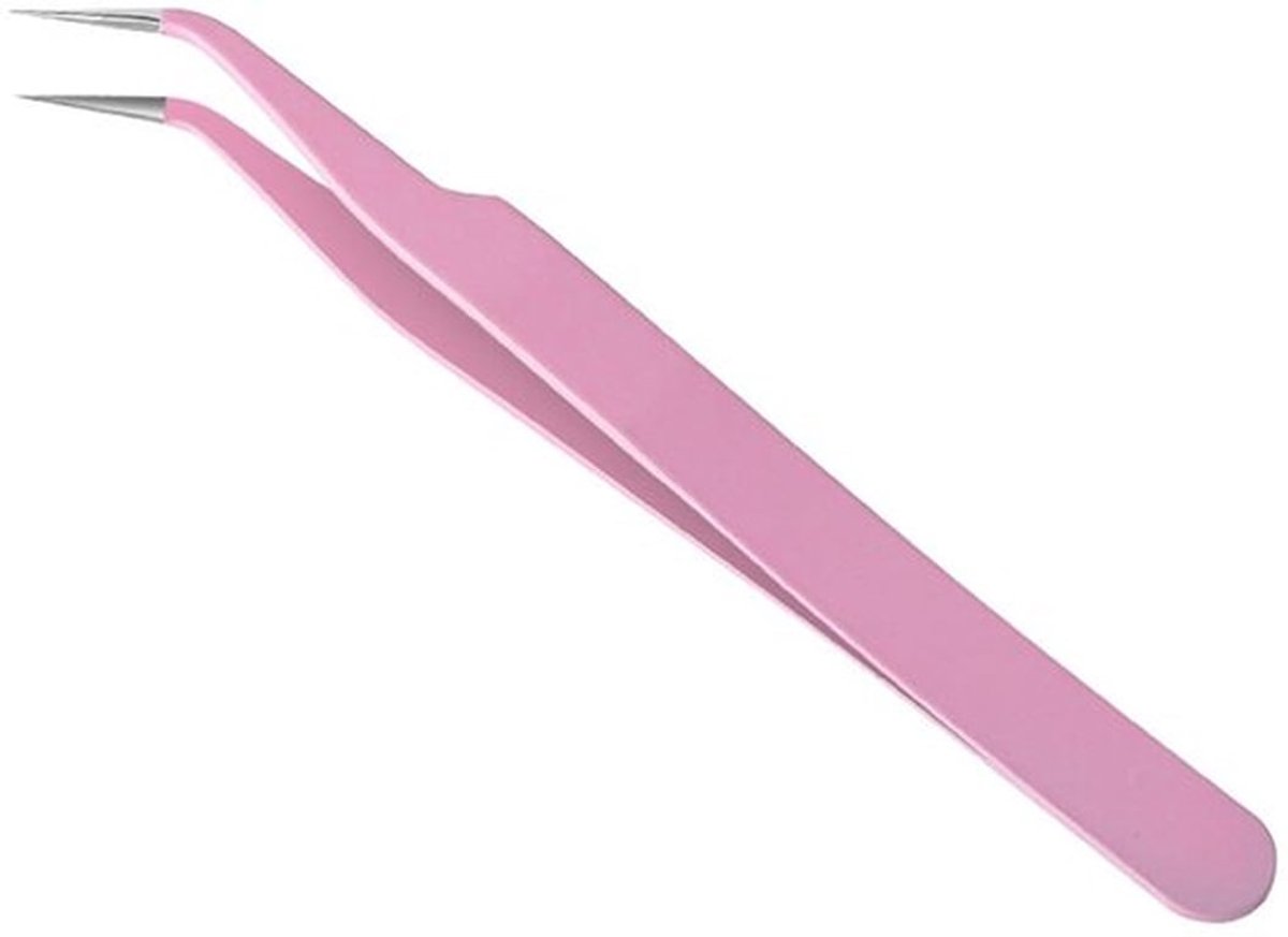 Wimperverlenging Pincet - 2 Stuks - Roestvrij Staal - Gebogen/Rechtdoorn Pincet - Precisie - Lichtgewicht 40 g - Wimperpincet
