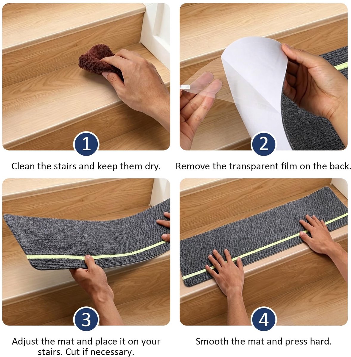 Solidchoice - Set van 15 Antislip Trapmatten met Glow in the Dark