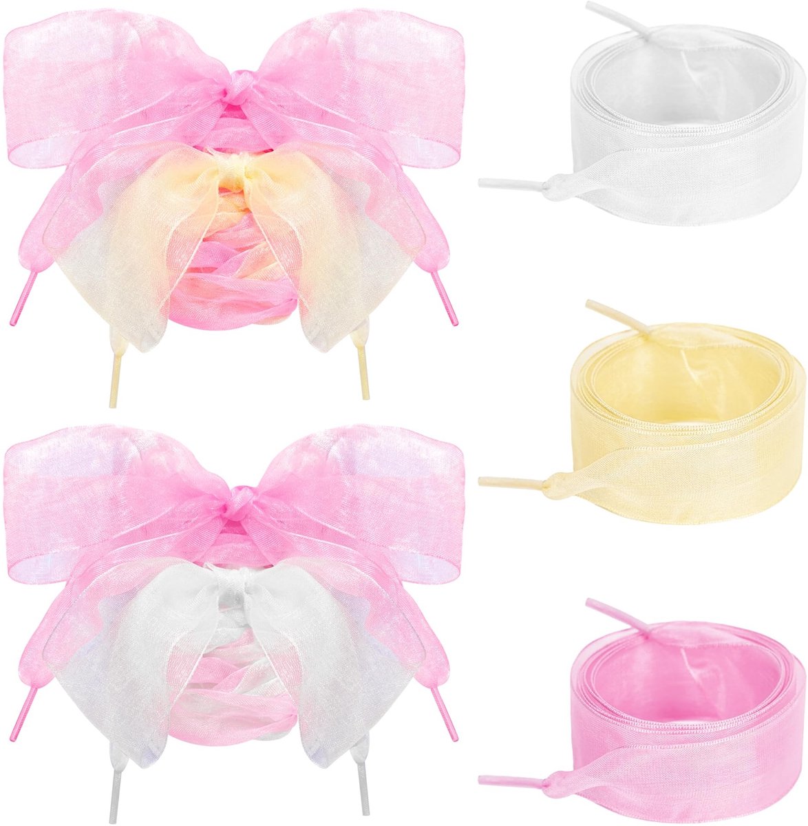 Solidchoice - 3 Paar Chiffon Mix Schoenveters voor Sneakers