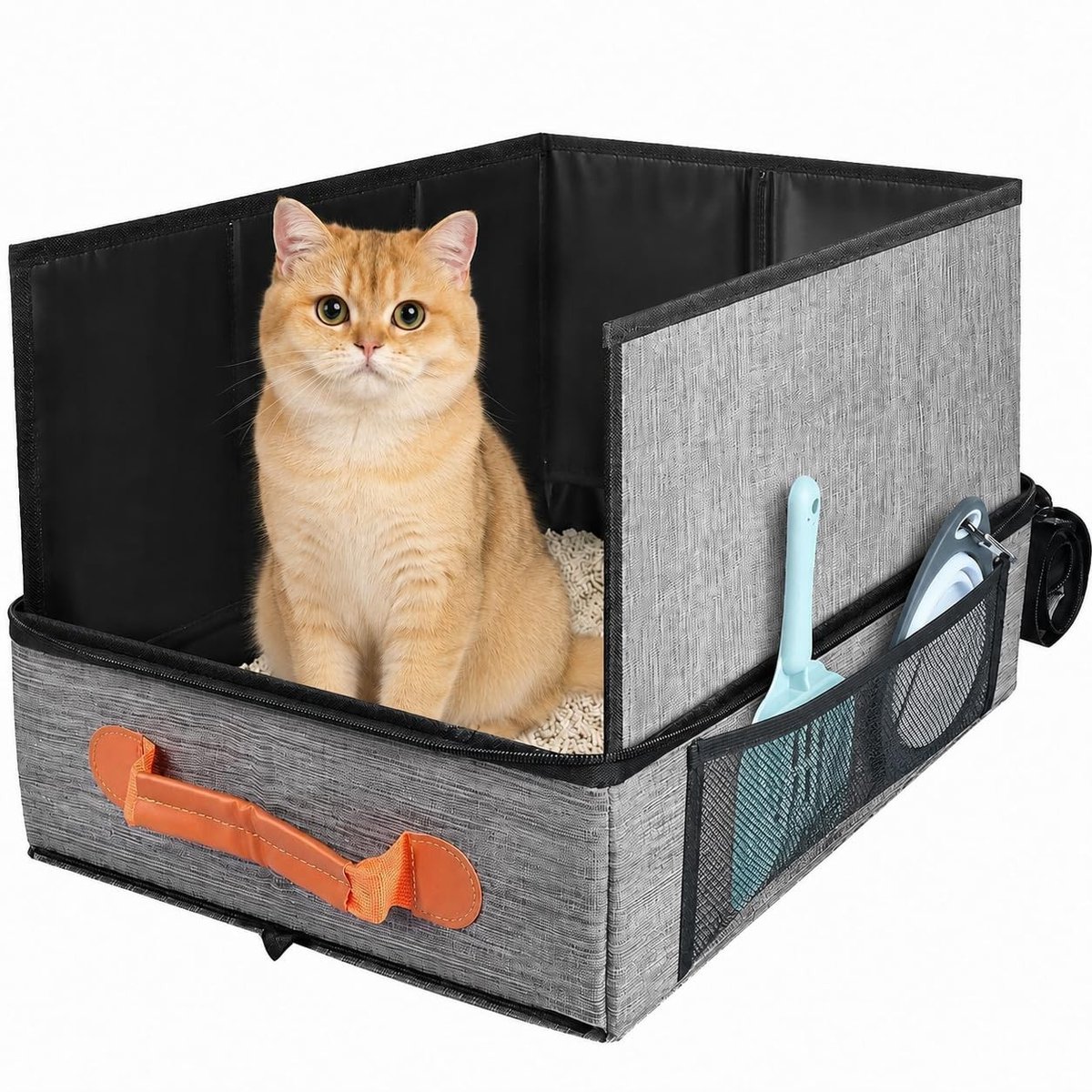 Solidchoice – Opvouwbare Kattenbak met Hoge Zijkanten