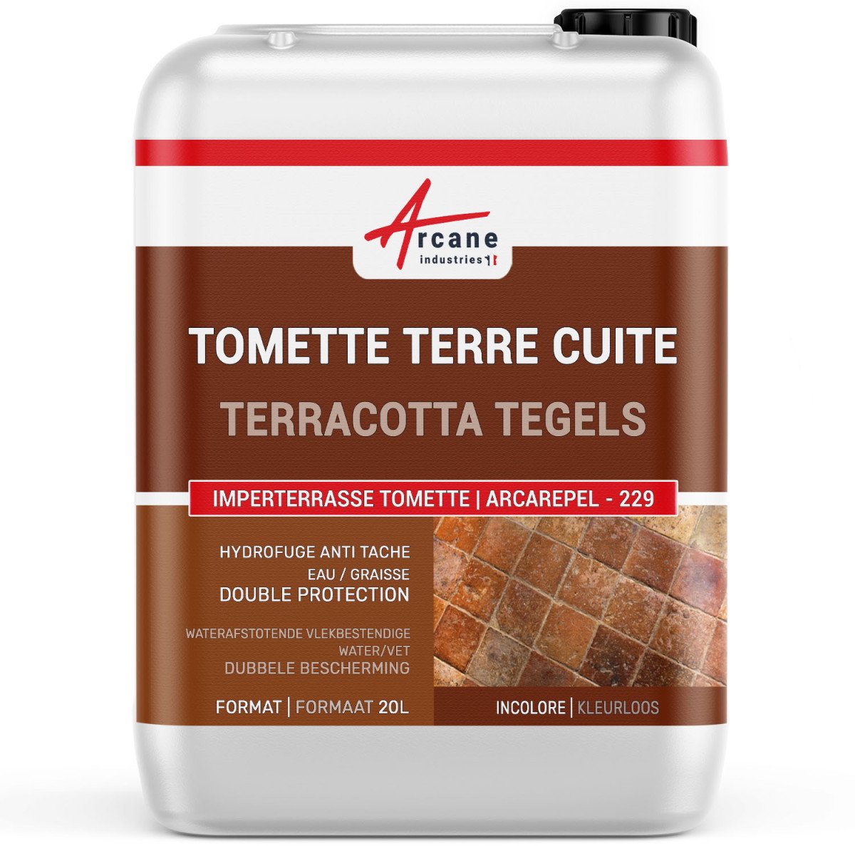 Hydrofuge plavuizen, water-afstotend voor terracotta vloeren, antivlek: IMPERTERRASSE TOMETTE