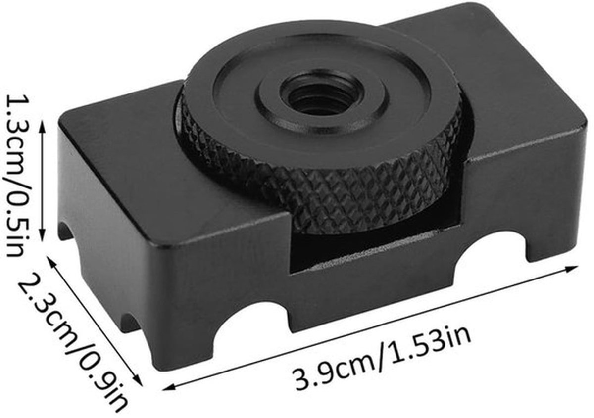 Kabelstop met 1/4 inch kartelschroef - Kabelhouder - Kabelslot - Grip Klem - Tether Plaat - Duurzaam materiaal - Kabelklem