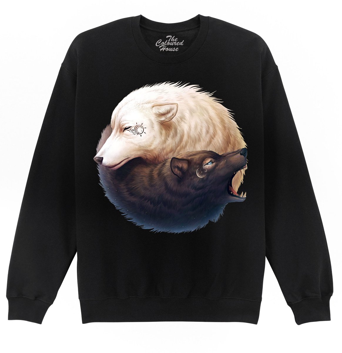 Wolven Yin And Yang Wolves The Coloured House Sweater XXL