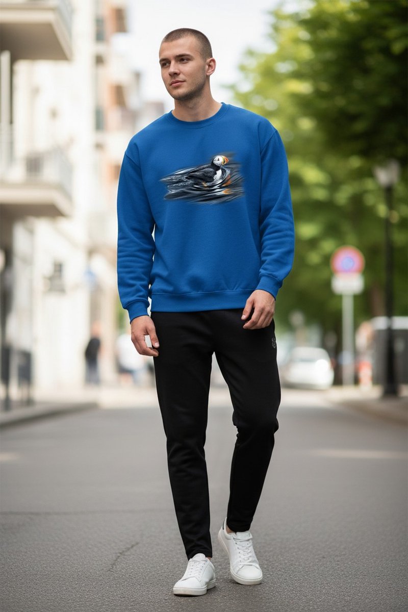 Papegaaiduiker Swimming Puffin The Coloured House Sweater L