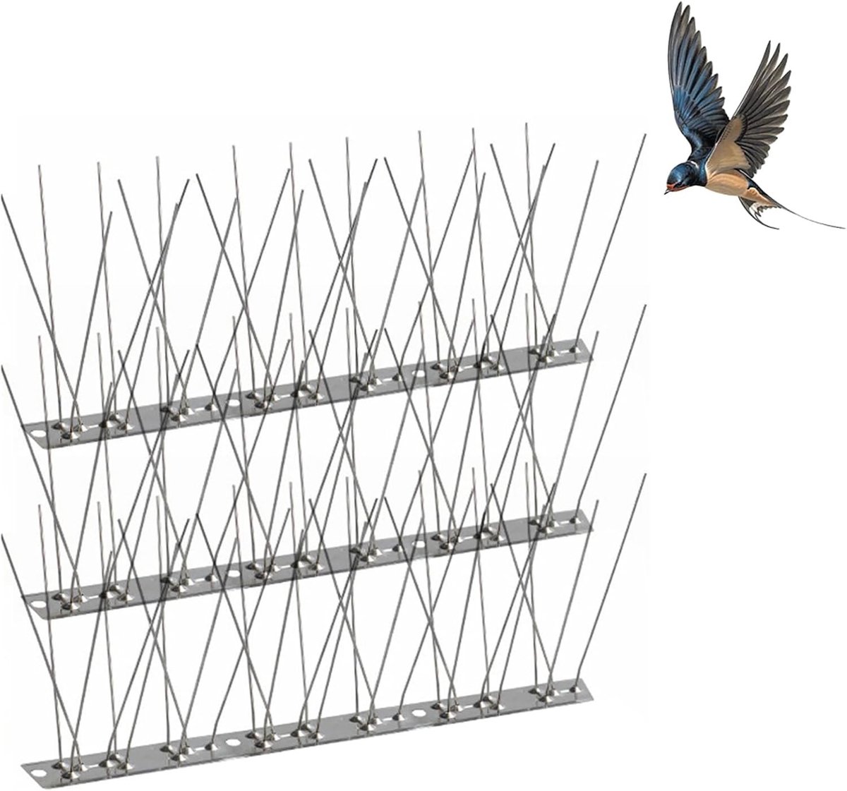 Effectieve vogelwering strip voor daken, balkons en ramen - Voorkom nesten en afschrikken van vogels, set van 3, 25 cm