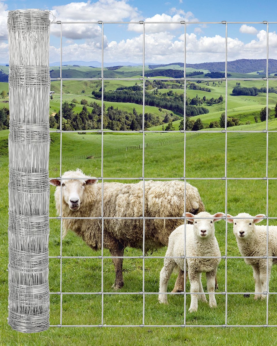 Gaashek - 1.2x100m - Verzinkt Boerenhek - Metaal Gaas - Omheining Vee En Pluimvee - Roestbestendig - Voor Geiten Schapen Tuin