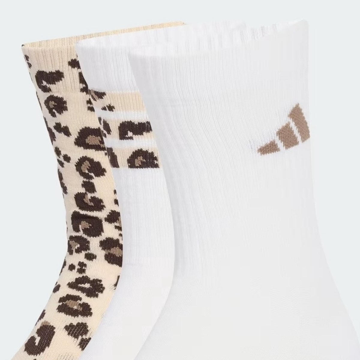 3 paar Adidas dames sokken met panterprint - Wit - Maat 40/42 — cadeau in Cadeau-ideeën - foto 2