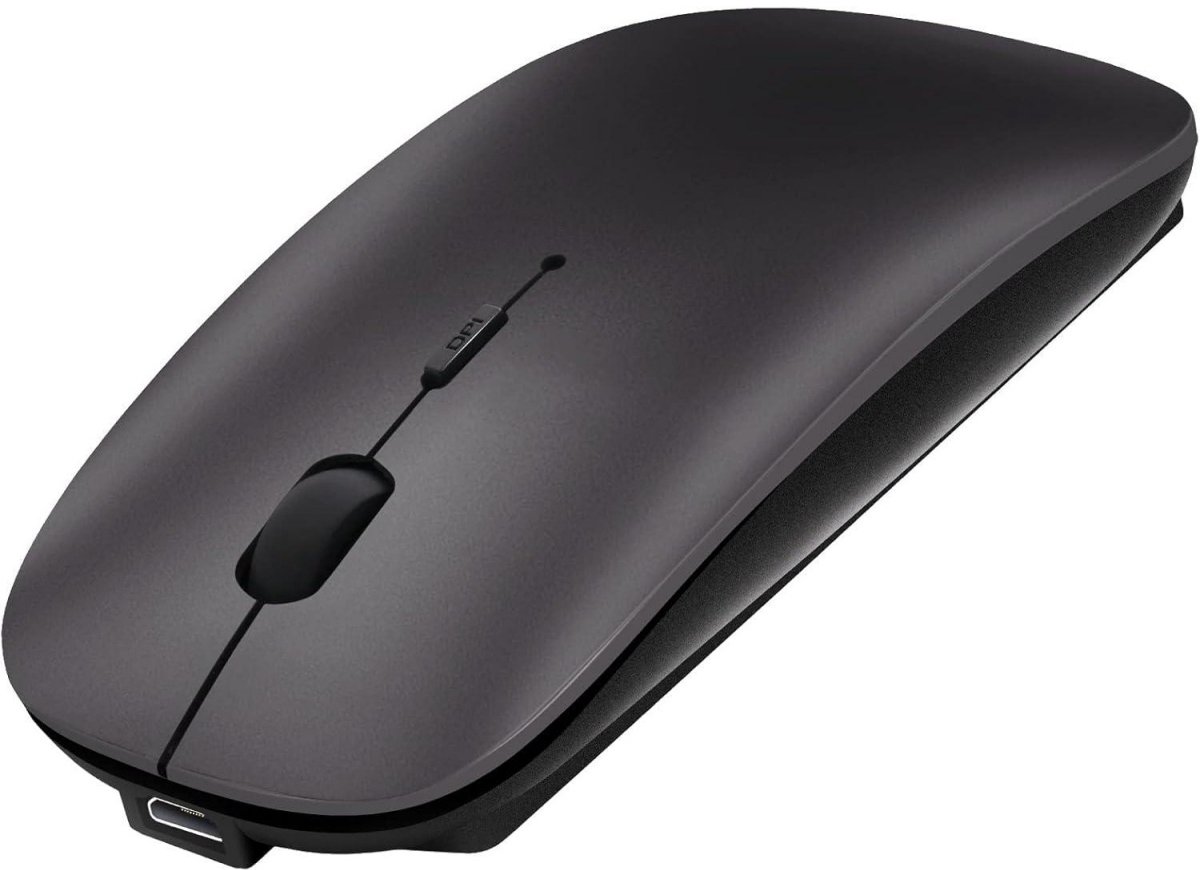 SSTRWGOOD Draadloze Bluetooth Muis - 2.4G+Bluetooth Dualmodus - Stille Bediening met Anti-Slaapfunctie - 3 DPI Instellingen - Rubberen Antislip Scrollwiel - Geschikt voor Mac iPad iPhone PC Windows Linux Android - USB Oplaadbaar
