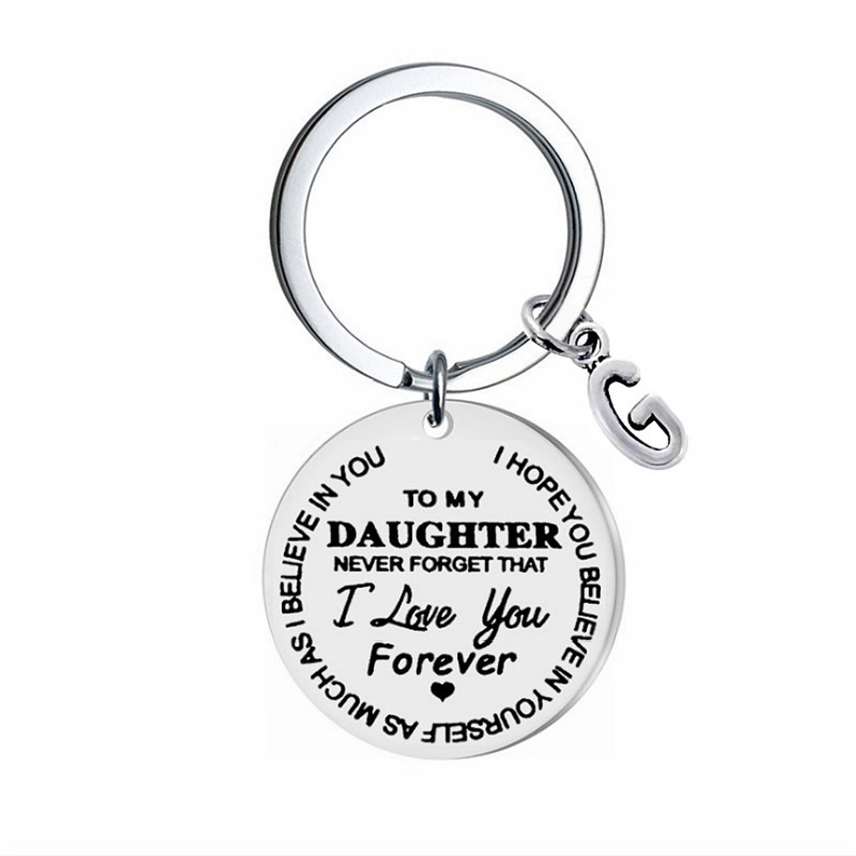 Sleutelhanger met tag "Till min dotter" roestvrij staal