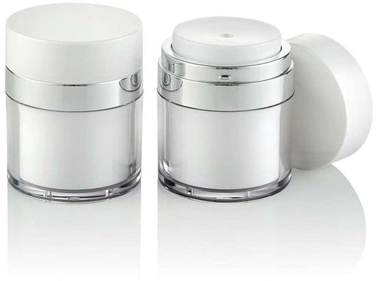 Crème Pomp Fles 50g - Cosmetische Dispenser - Navulcontainer - Duurzaam PP - Afdichtingsontwerp - Transparante Acryl Buitenkant - Cosmetica Container