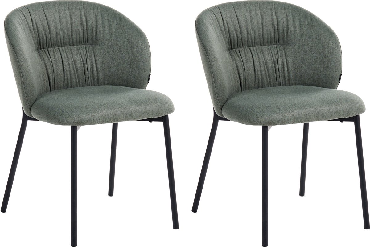 MESA - Eetkamerstoel set van 2 - Groen - Stof