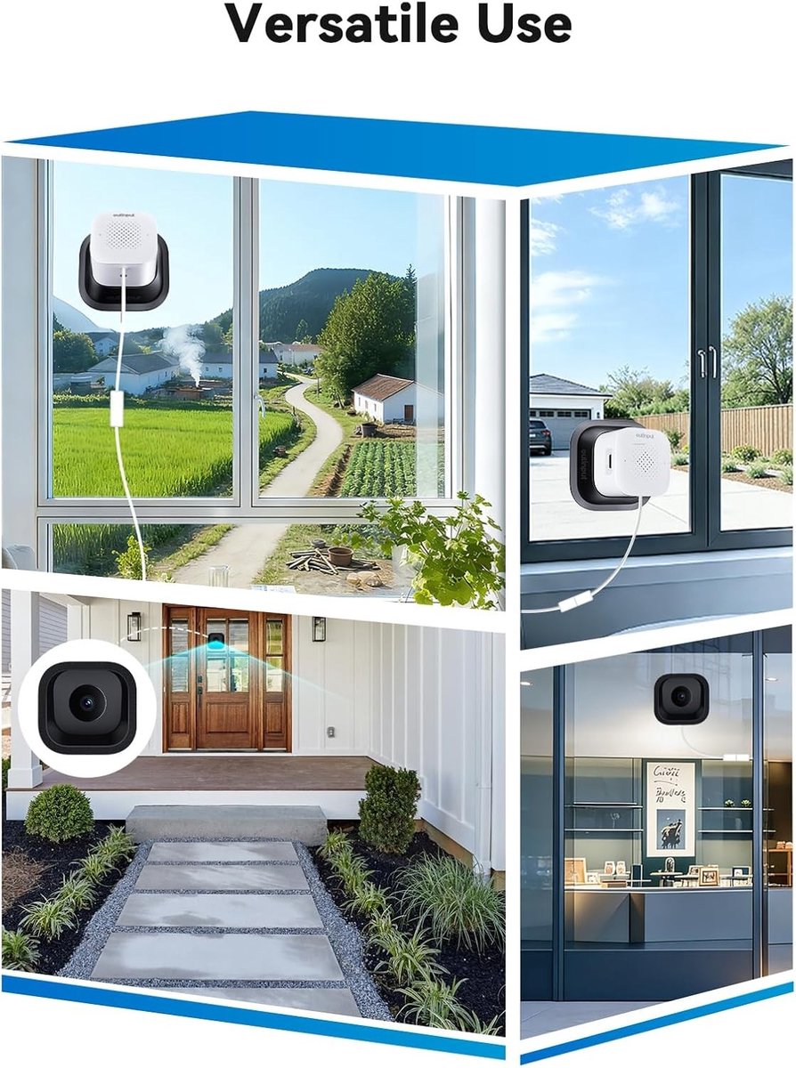 Verborgen camera - Wit - 1-Stuk - 2K Ultra HD Raamcamera met AI Nachtzicht en Bewegingsdetectie - Voor Thuisbeveiliging